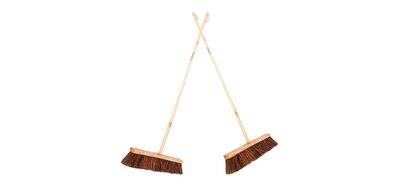 BRUSH BROOM FOR OUTDOOR - WITH HANDLE - 18 INCH
(Made with Coconut Coir & Wood) (Plastic-Free) (Eco-Friendly)