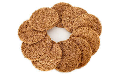 Dry Coconut Husk (Coir) Vessel Scrubber (Stitched) (Plastic-Free) (Eco-Friendly)
