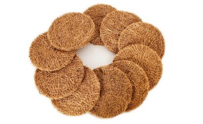 VESSEL SCRUBBER
(Made with Coconut Coir & Wood) (Plastic-Free) (Eco-Friendly)