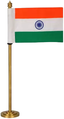 BHARATIYA NATIONAL FLAG WITH GOLD PLATED BRASS STAND For Cars, Tables, etc.
Made Using KHADI COTTON 
By KHADI ARTISANS ACROSS BHARAT.