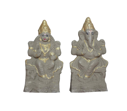 Desi Cow Dung Ganesh Idol, Size: Small (Length(l): 5cm Breadth(b): 2.5 cm)
