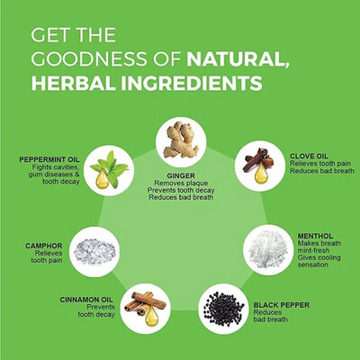 K P NAMBOODIRI'S MINT FRESH HERBAL GEL
WITH GINGER, CLOVE, MENTHOL TOOTHPASTE