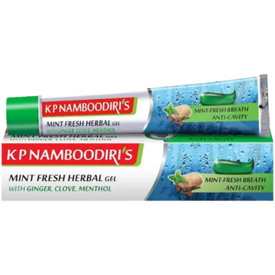 K P NAMBOODIRI'S MINT FRESH HERBAL GEL
WITH GINGER, CLOVE, MENTHOL TOOTHPASTE