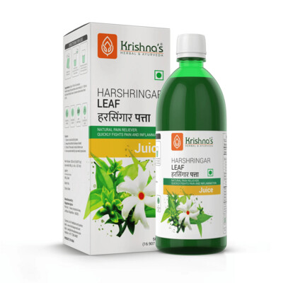 Krishna's Herbal & Ayurveda Parijat Harshringar Leaf Juice | Effective, Natural Pain Reliever | Helps Relieve Joint Pain, Arthritis, and Sciatica | Fights Inflammations | Strengthens muscles and bones