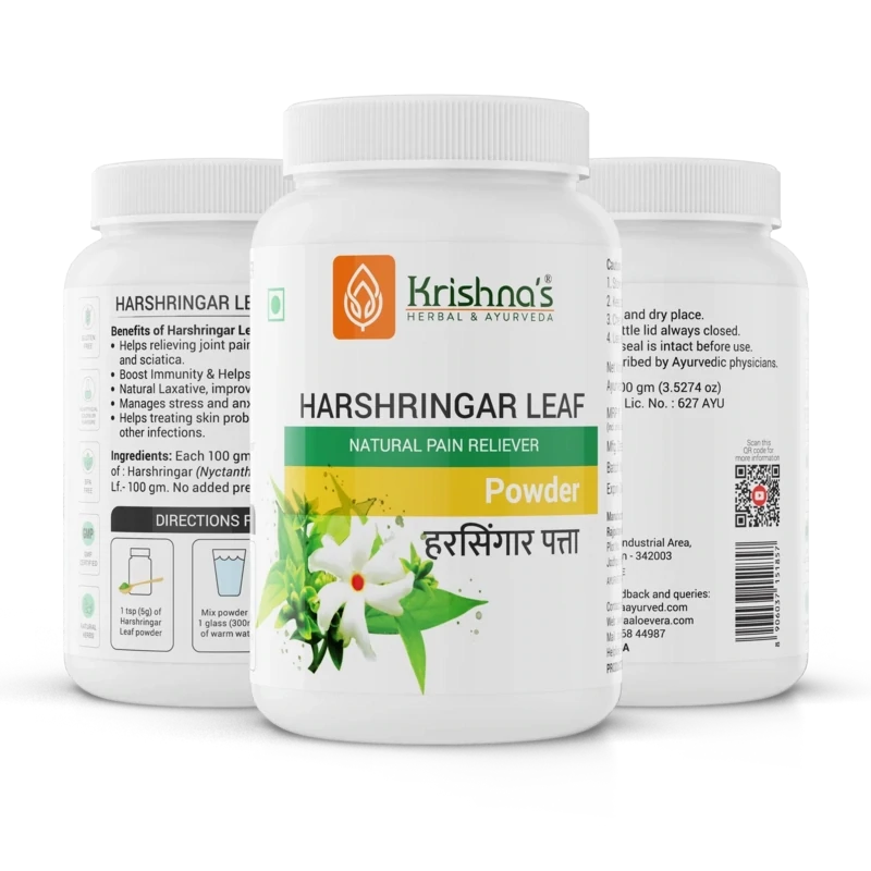 Krishna&#39;s Herbal &amp; Ayurveda Parijat Harshringar Leaf Powder 100g | Helps Relieve Joint Pain, Arthritis, and Sciatica Effectively &amp; Naturally | Fights Inflammations | Strengthens muscles and bones