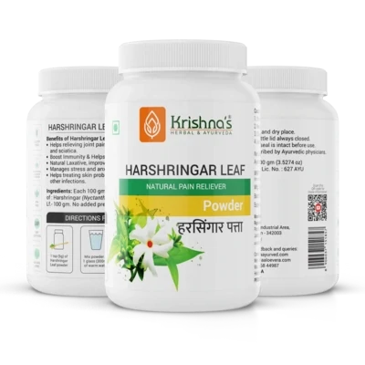 Krishna's Herbal & Ayurveda Parijat Harshringar Leaf Powder 100g | Helps Relieve Joint Pain, Arthritis, and Sciatica Effectively & Naturally | Fights Inflammations | Strengthens muscles and bones