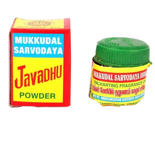JAVADHU POWDER (Mukkudal Sarvodaya Javadhu) for Cloth,Body &amp; Pooja, SIZE: 2g