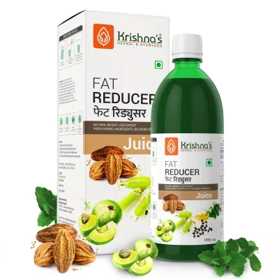 Krishna&#39;s Herbal &amp; Ayurveda Fat Reducer Juice - 12 powerful herbs for Weight Management | Amla, Harad, Daru Haridra, Sunn Hemp |Aids Metabolism and Digestion