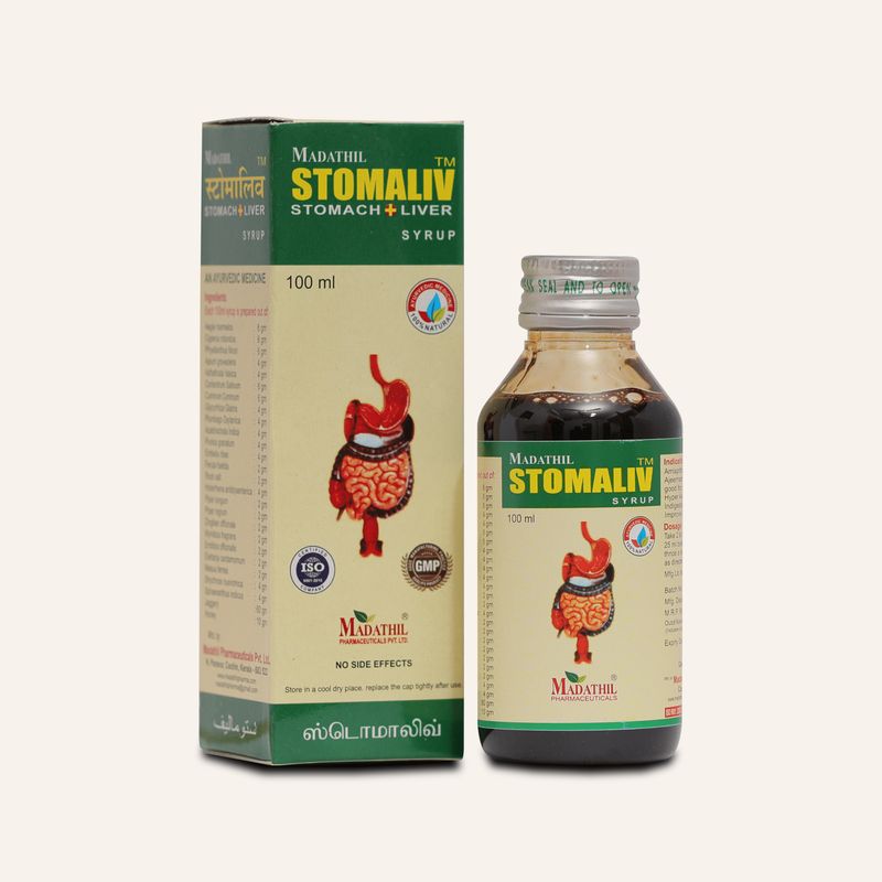Madathil Stomaliv Syrup - 100ml by AyurPrabha