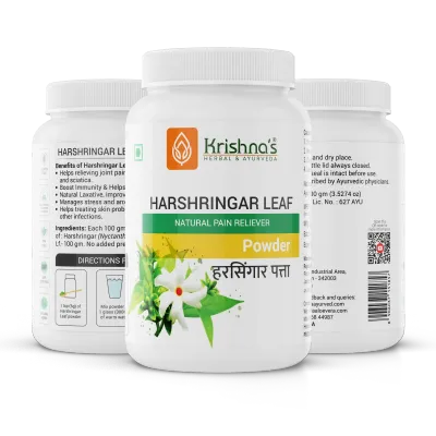 Krishna&#39;s Herbal &amp; Ayurveda Parijat Harshringar Leaf Powder 100g | Helps Relieve Joint Pain, Arthritis, and Sciatica Effectively &amp; Naturally | Fights Inflammations | Strengthens muscles and bones