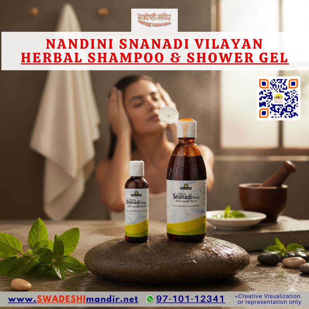 Gau Sanjeevani Nandini Snanadi Vilayan Liquid Herbal Keshav Srushti Shampoo Shower Gel