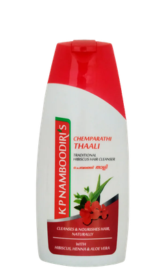 K.P. NAMBOODIRI'S CHEMPARATHI THAALI 
Traditionally, Daily Hibiscus Hair Cleanser