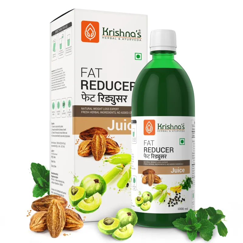 Krishna's Herbal &amp; Ayurveda Fat Reducer Juice - 12 powerful herbs for Weight Management | Amla, Harad, Daru Haridra, Sunn Hemp |Aids Metabolism and Digestion