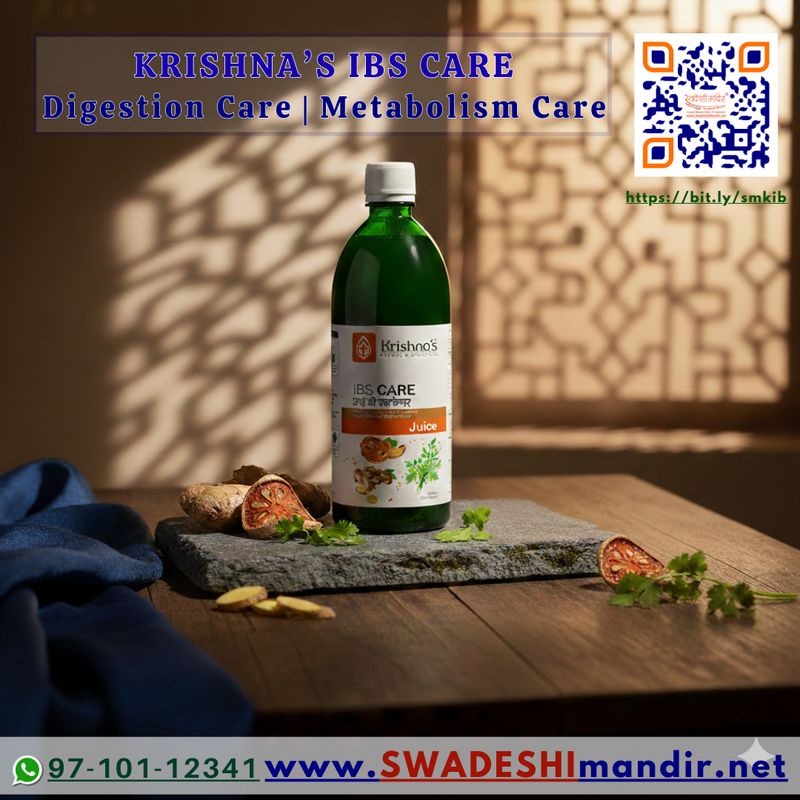 Krishna's IBS Juice 1L bottle for natural IBS and Grahani relief - Swadeshi Mandir