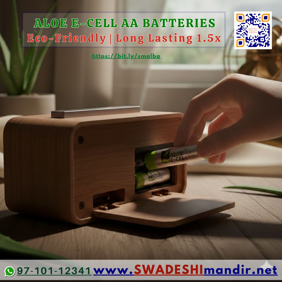 Aloe E-Cell: World’s First 100% Eco-Friendly AA Batteries 10pcs powered by Aloe Vera | Long Lasting upto 1.5x