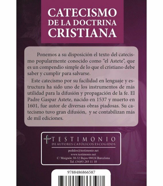 Catecismo de la doctrina cristiana (P. Gaspar Astete, S.J.) Tapa Blanda