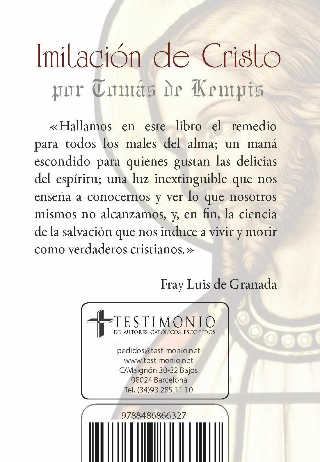 Imitación de Cristo Letra Grande (Tomás de Kempis) Tapa Blanda