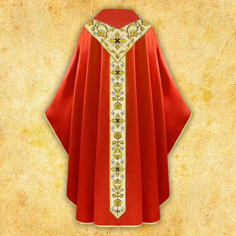 Casulla Roja Gaudete Bordada (Envío Gratuito)