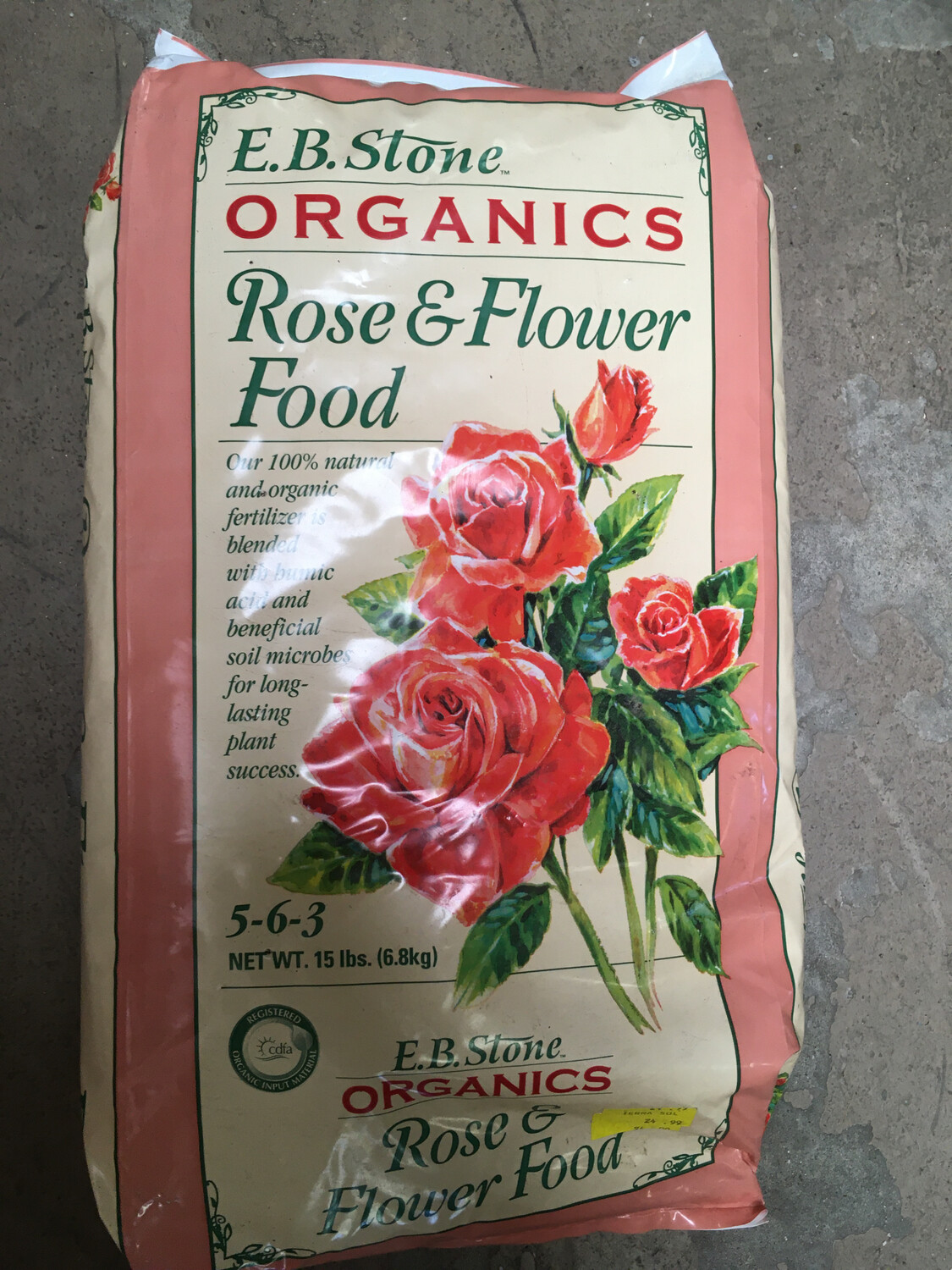 E.B Stone Rose and Flower Food (15lbs.) 5-6-3 