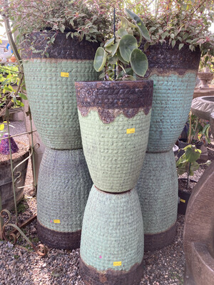 Light Green With Brown Rim Pots