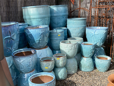 Turquoise Ocean Themed Pots