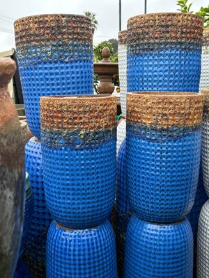 Green Pots With Gun Metal Rim