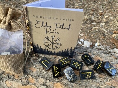 &quot;Valkyrie by Design&quot; Elder Futhark Rune Stones &amp; Guide | ODIN Set