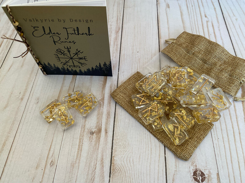 &quot;Valkyrie by Design&quot; Elder Futhark Rune Stones &amp; Guide | FREJA Set