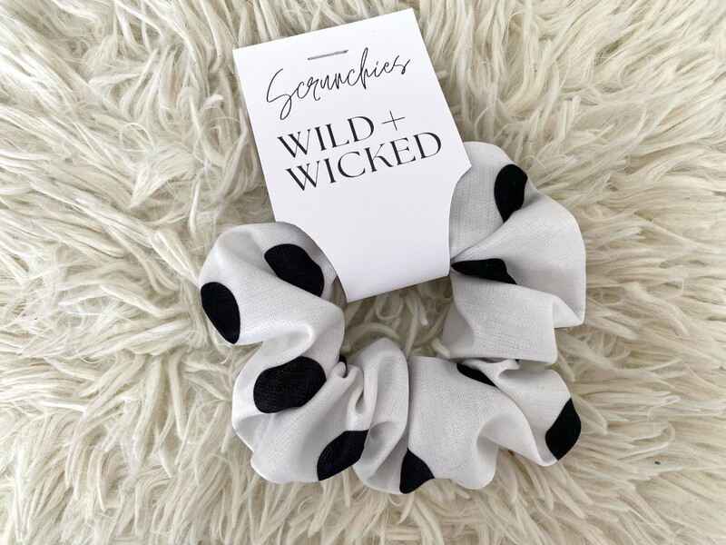 Polka Dot Soft Cotton Scrunchie