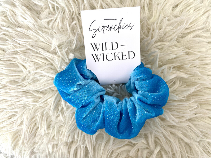 Blue Velvet Hair Scrunchie