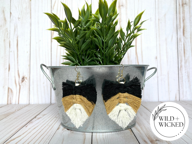 Boho Macrame Earrings MEDIUM - "Marley”