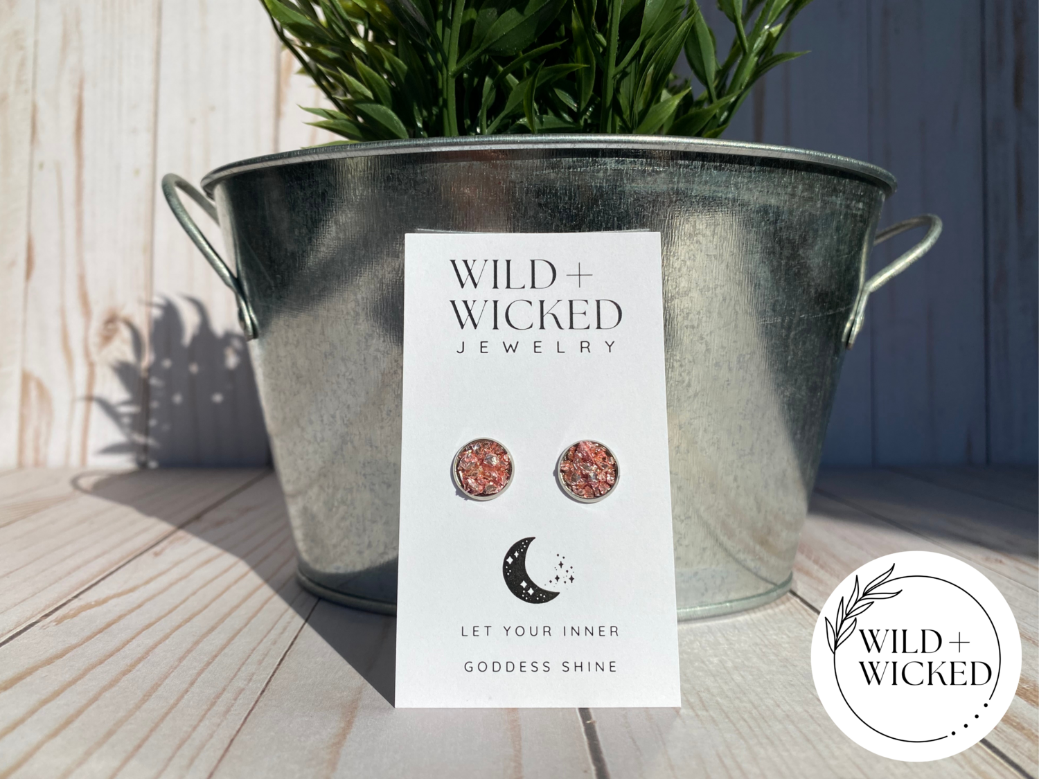 Pink Druzy Stud Earrings - 10mm Pink Druzy Stud Earrings - 10mm