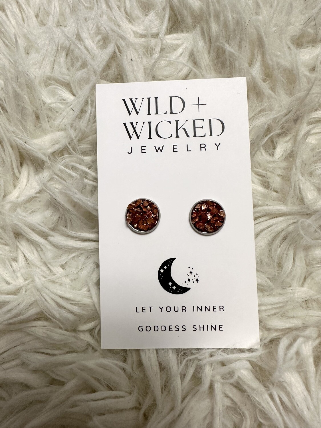 Copper Druzy Stud Earrings - 10mm