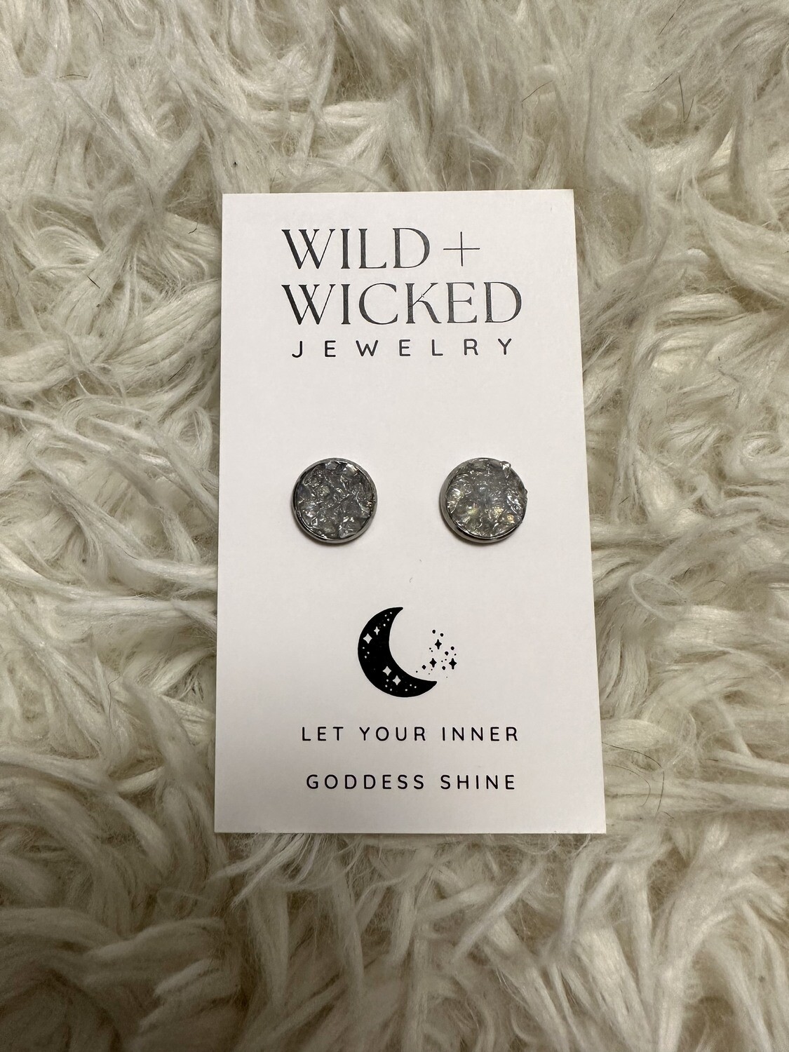 Quartz Druzy Stud Earrings - 10mm