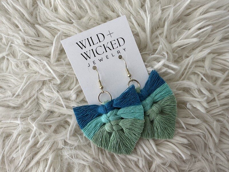 Boho Macrame Earrings MINI - "Bora Bora"