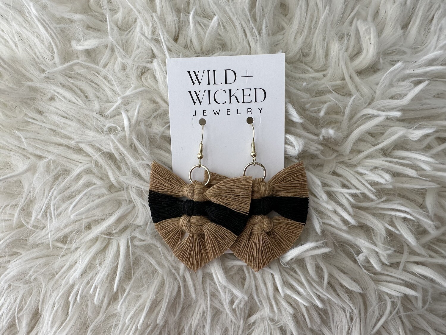 Boho Macrame Earrings MINI - "Mocha"