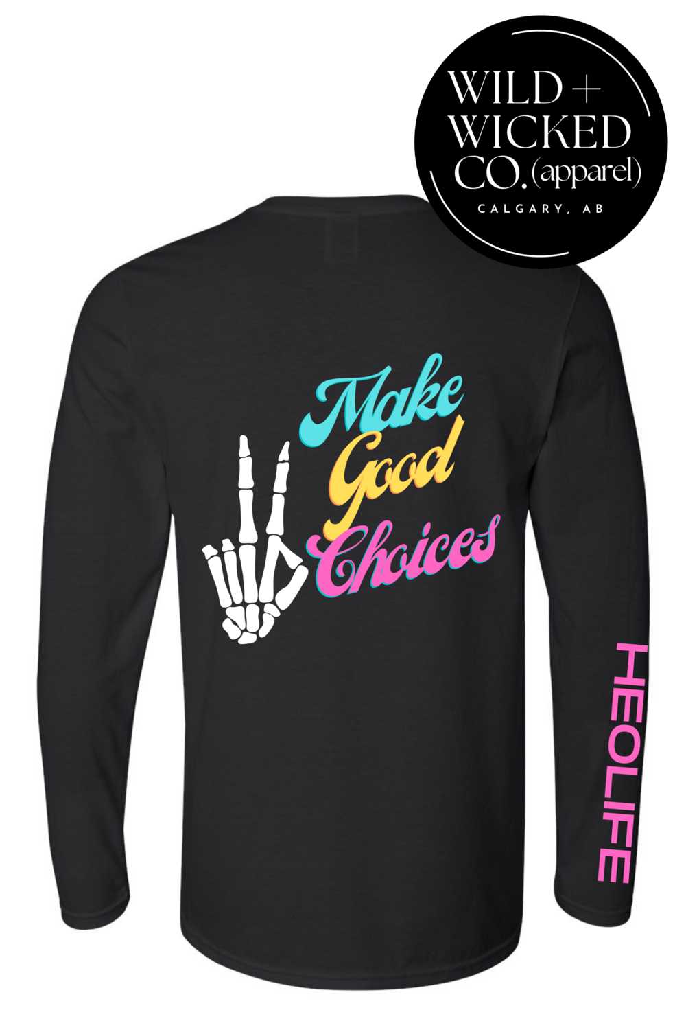 &quot;HEO LIFE&quot; Unisex Long Sleeve Tee - BLACK