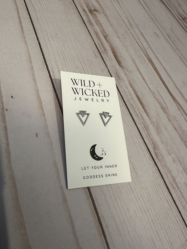 "Silver Spear" Stainless Steel Stud Earrings