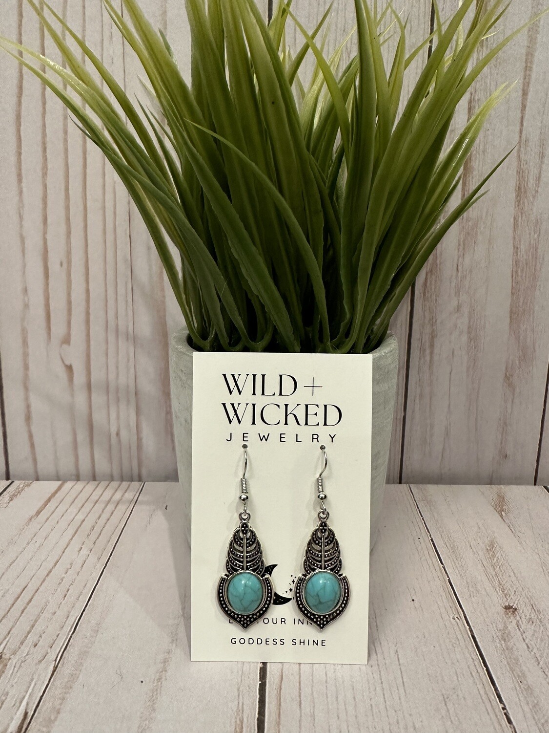 Feather Turquoise Dangles Feather Turquoise Dangles