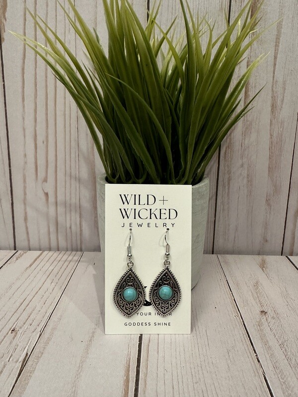 Oval Turquoise Dangles