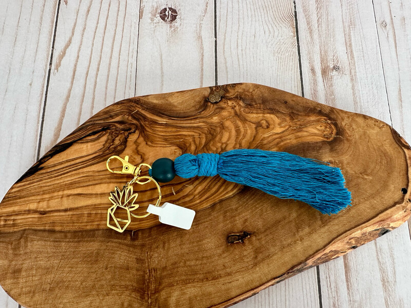 Macrame Key Chain - Blue