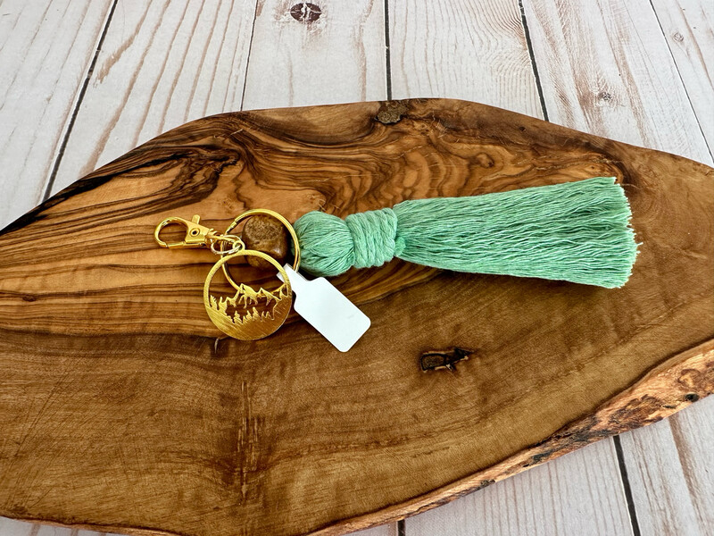 Macrame Key Chain - Ruby