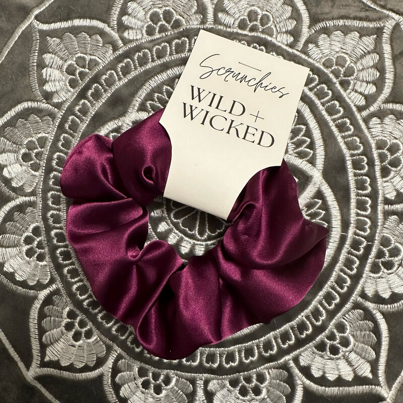 Violet Satin Scrunchie