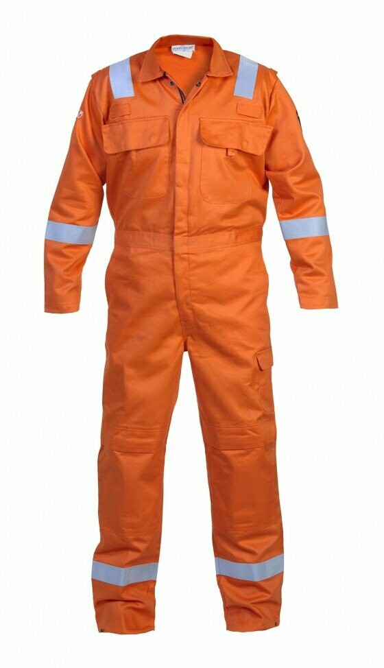 Petro-Chem Multinorm overall oranje + striping  uitlopend model