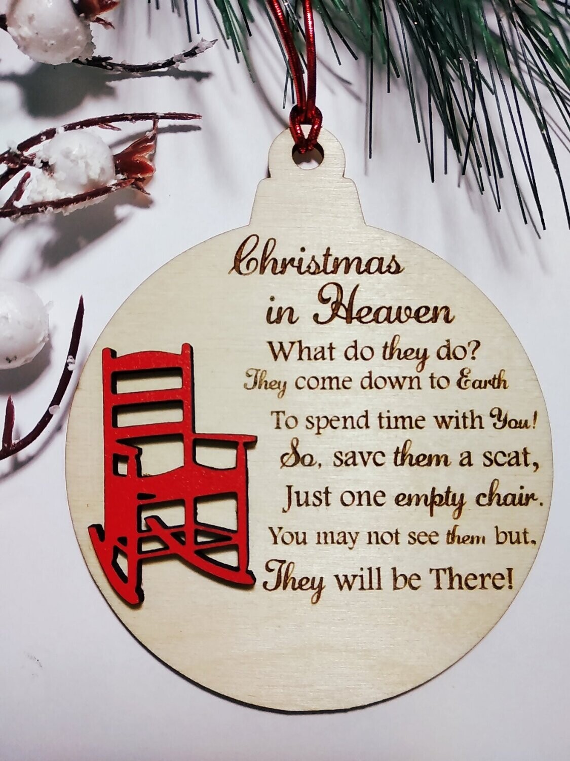 Ornament - Christmas in Heaven (English or Spanish)