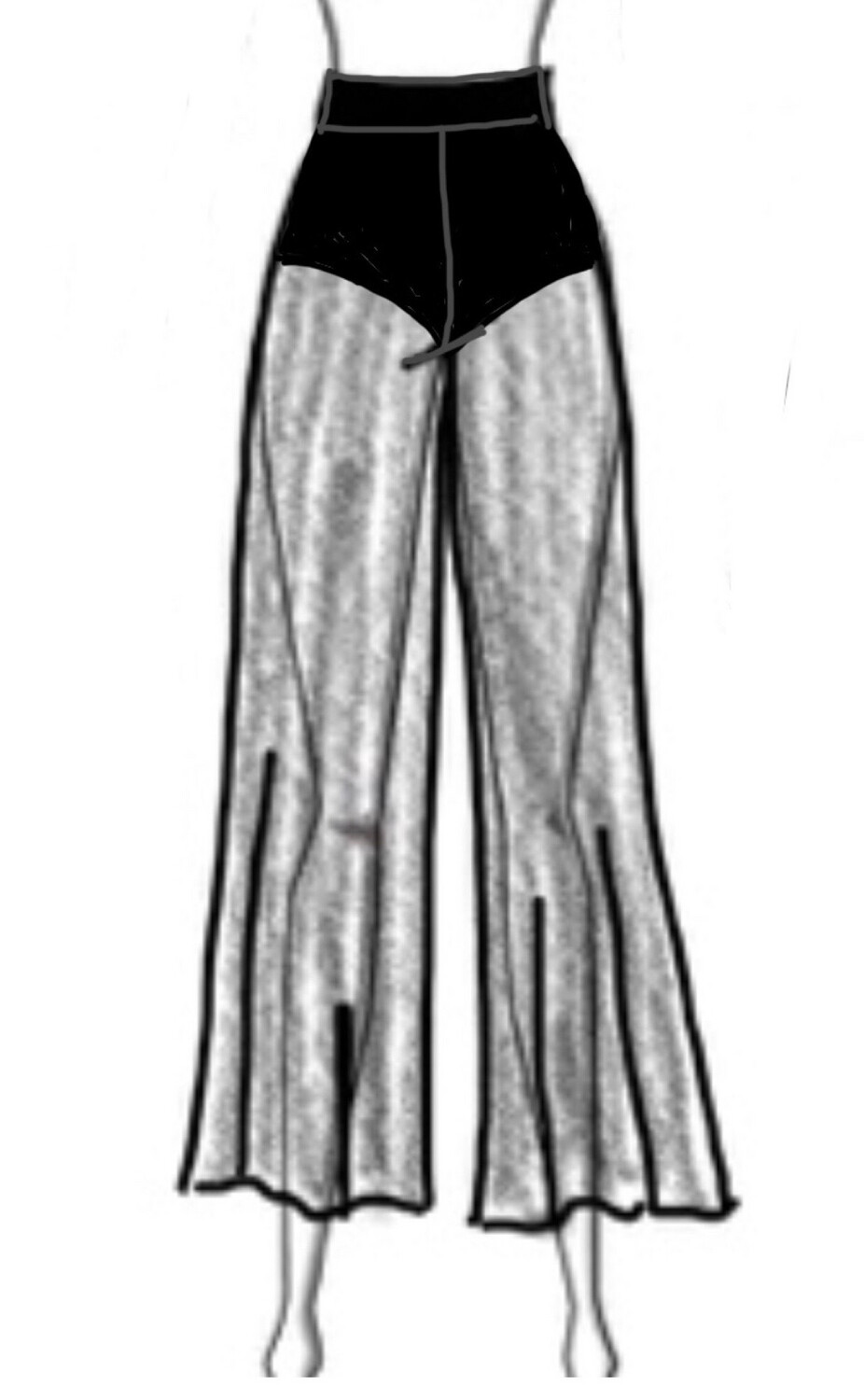 Dance Basics Wide Leg Pant With Attached Brief