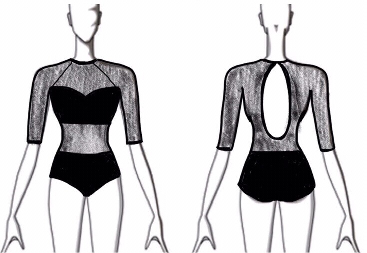Dance Basics  3/4 Sleeve Leotard