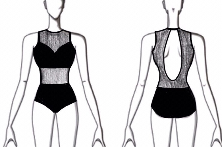 Dance Basics  Sleeveless Sheer Midriff Leotard