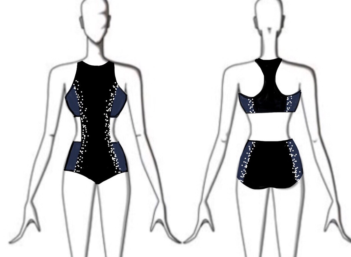 Colour Blocked Racer Back Leotard