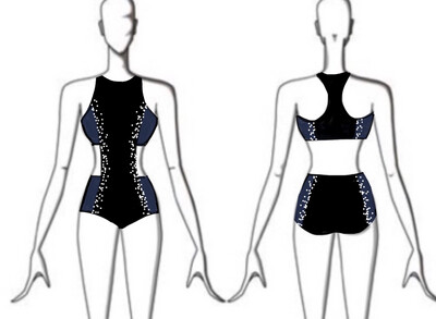 Colour Blocked Racer Back Leotard